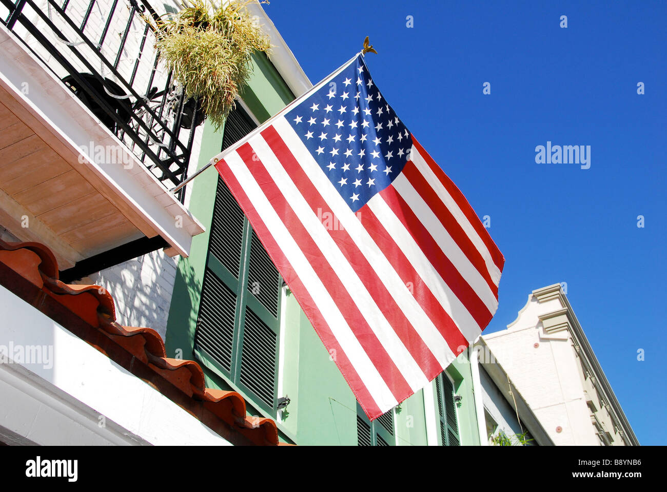 Bandiera americana, New Orleans, Louisiana, Stati Uniti d'America, America del Nord Foto Stock