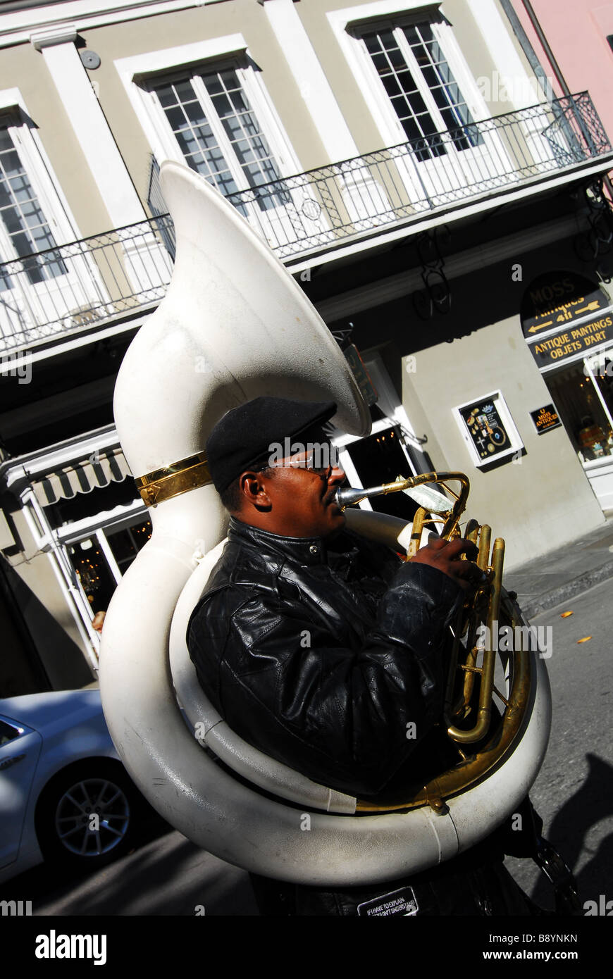 Musicista, New Orleans, Louisiana, Stati Uniti d'America, America del Nord Foto Stock