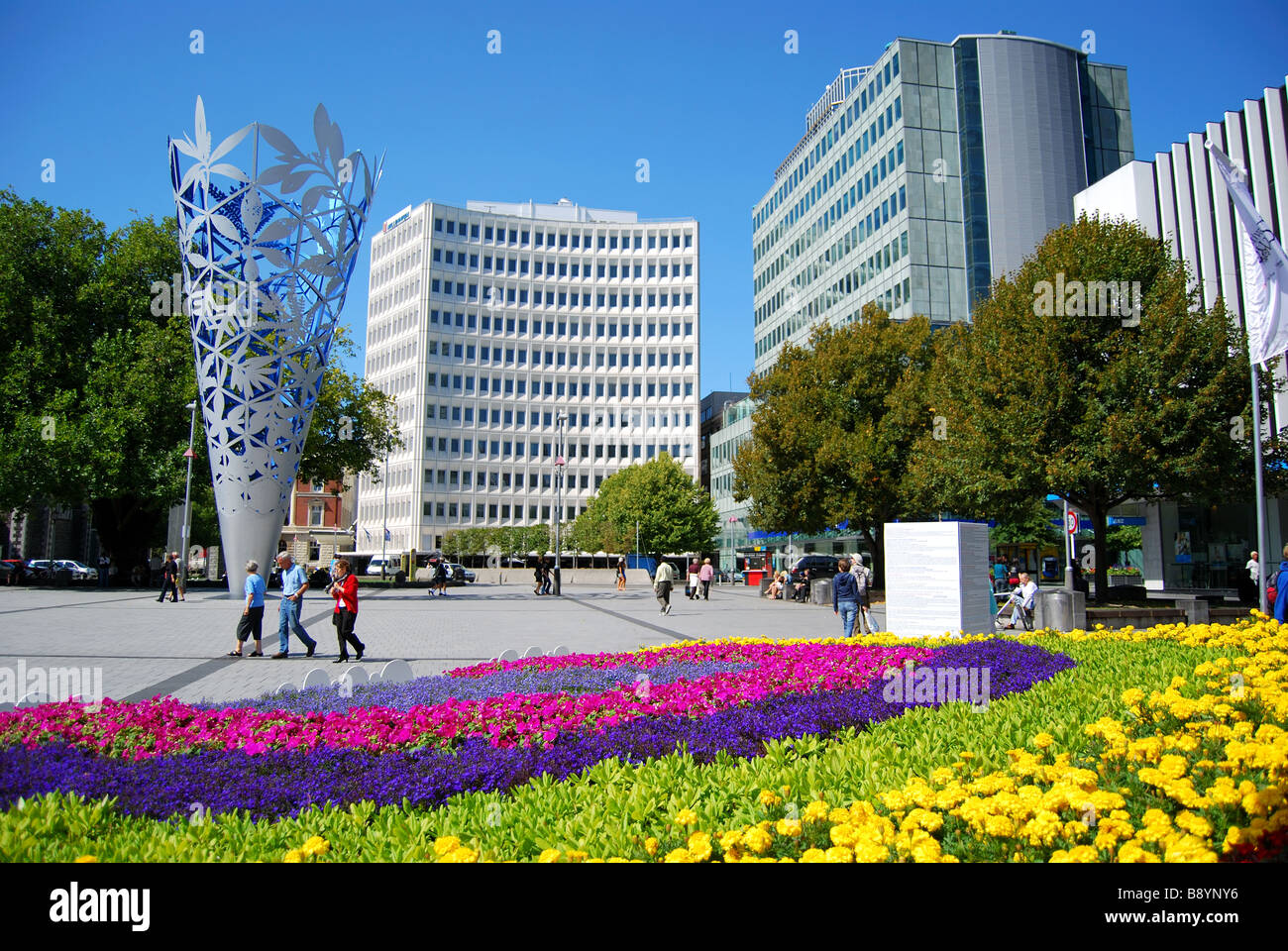 Festival dei Fiori, Piazza del Duomo, Christchurch, Canterbury, Isola del Sud, Nuova Zelanda Foto Stock