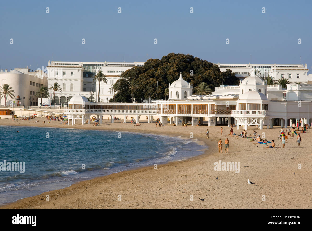 Europa Spagna Andalusia cadiz Playa de la caleta baneario Foto Stock