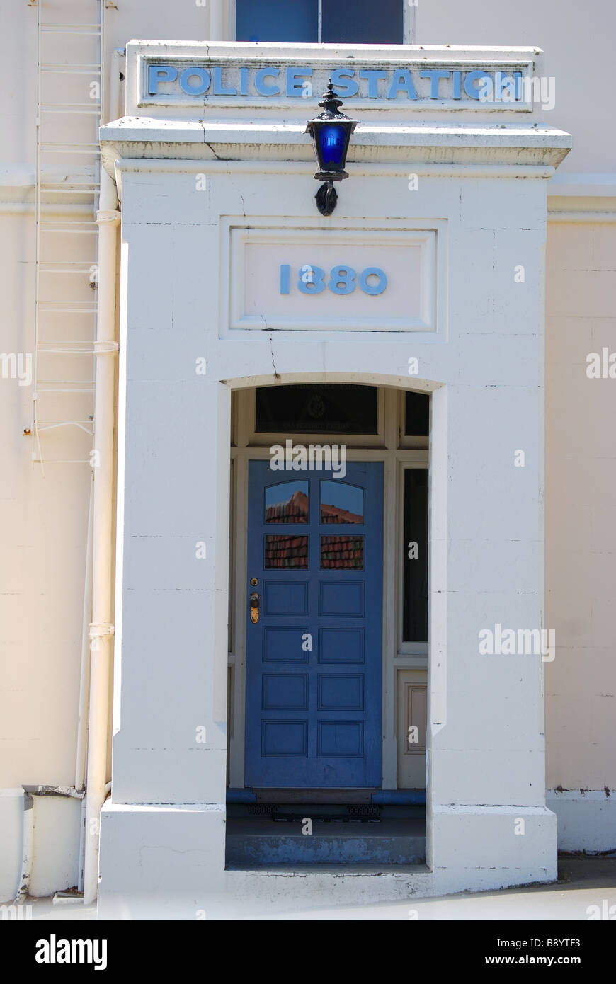 Storica stazione di polizia edificio, Sumner Road, Lyttelton Harbour, Banca della penisola, Canterbury, Isola del Sud, Nuova Zelanda Foto Stock