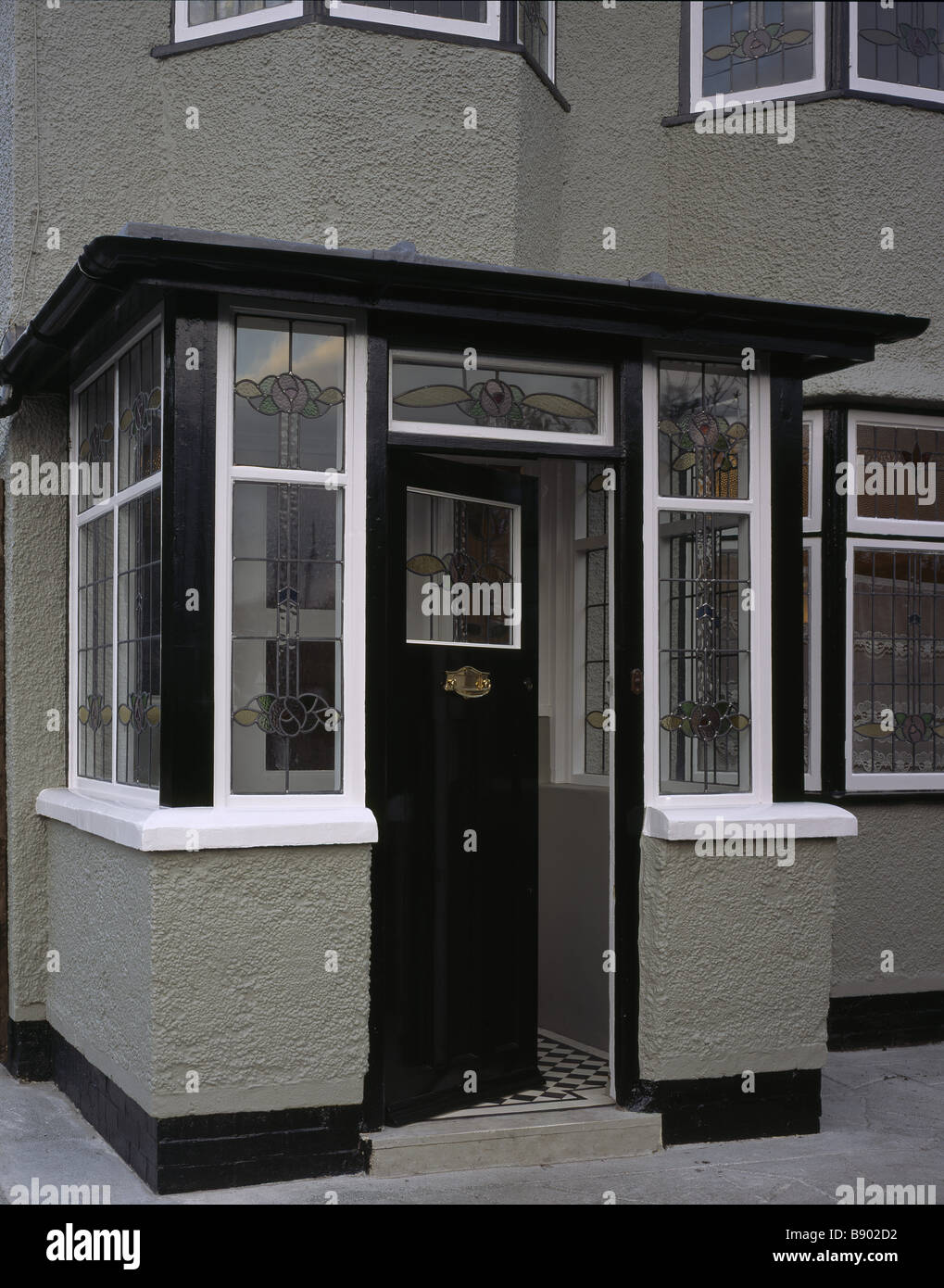 Il portico a Mendips la casa d'infanzia di John Lennon in Liverpool Foto Stock