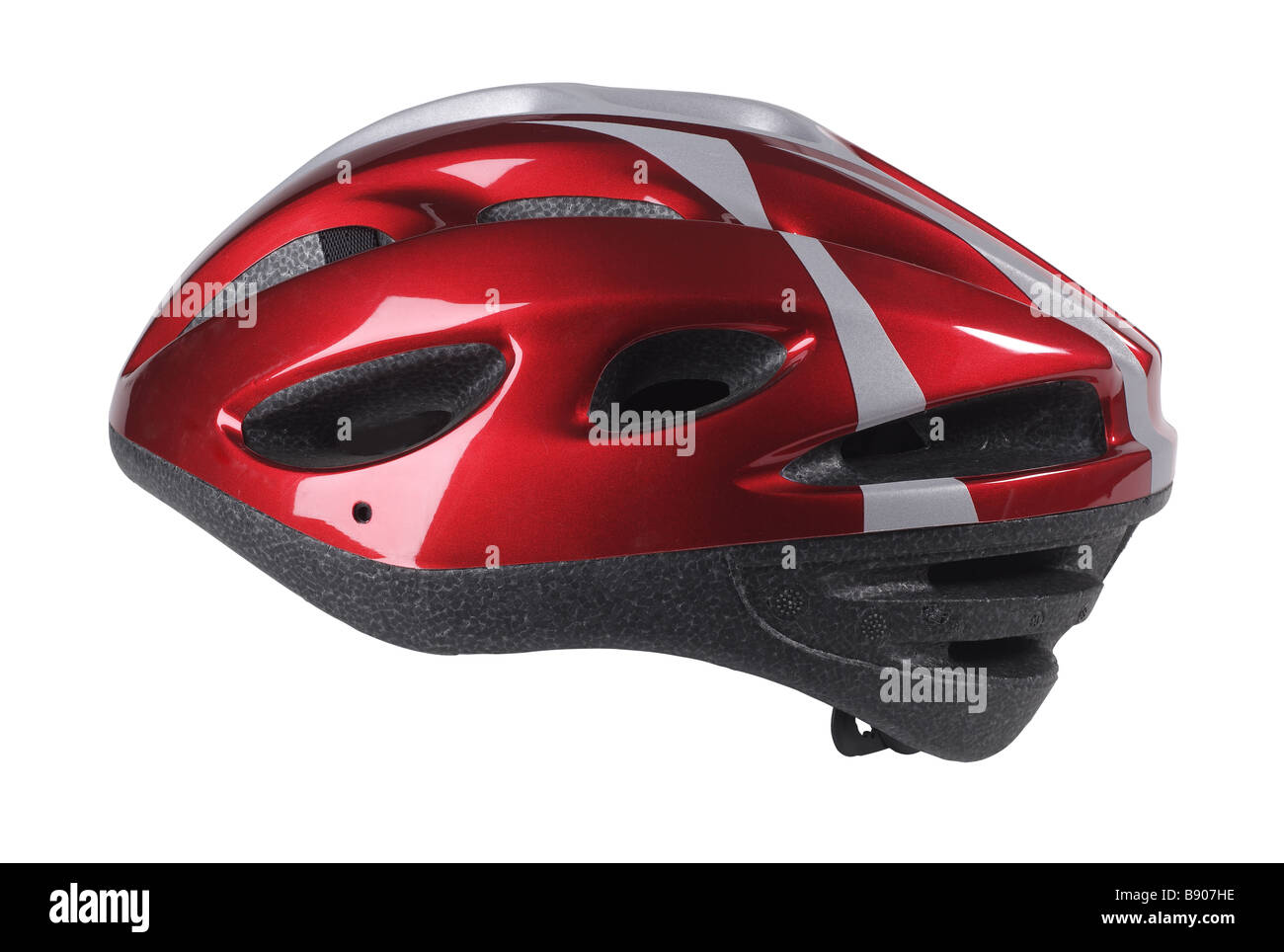 Rosso nero argento Noleggio casco Hat Foto Stock Rosso nero argento Noleggio casco Hat Foto Stock