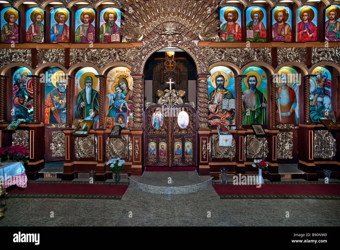 Interno della chiesa ortodossa bulgara in Chicago Foto Stock