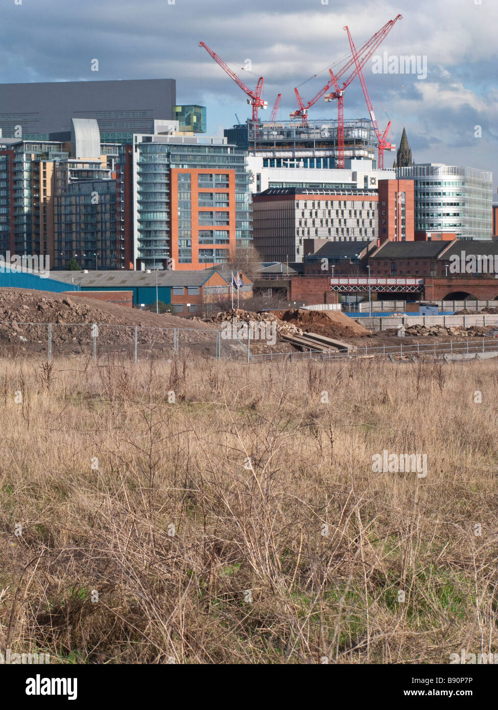 I siti di costruzione intorno a Manchester. Foto Stock