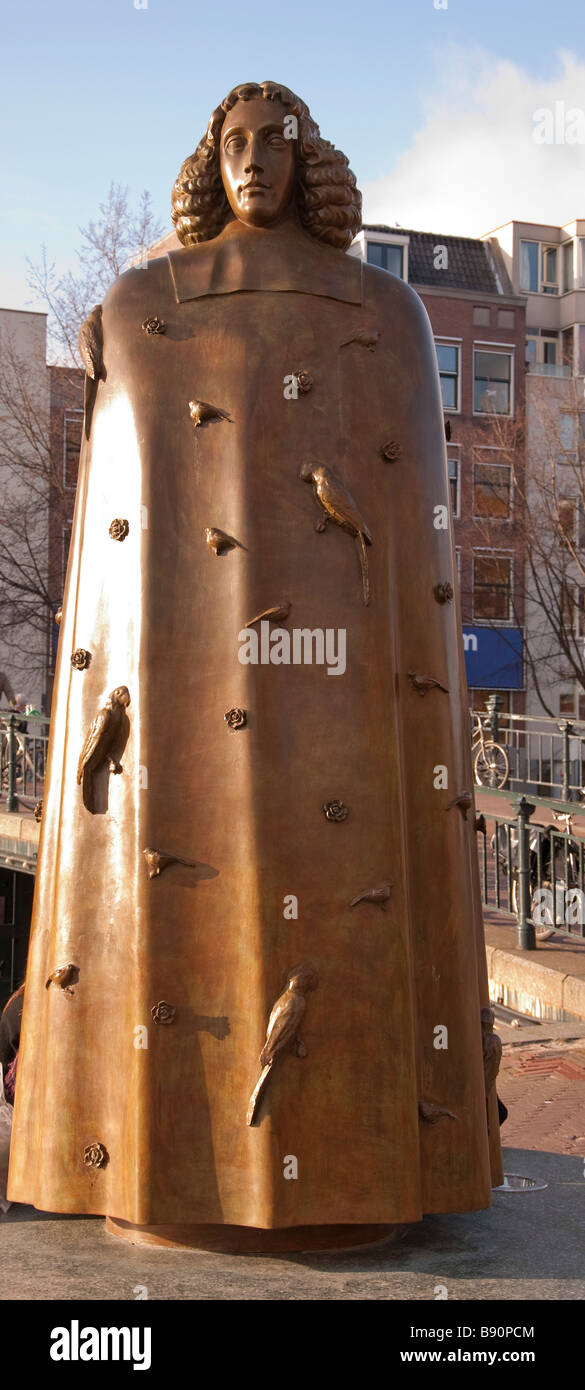 Statua in bronzo di Baruch de Spinoza Amsterdam Foto Stock