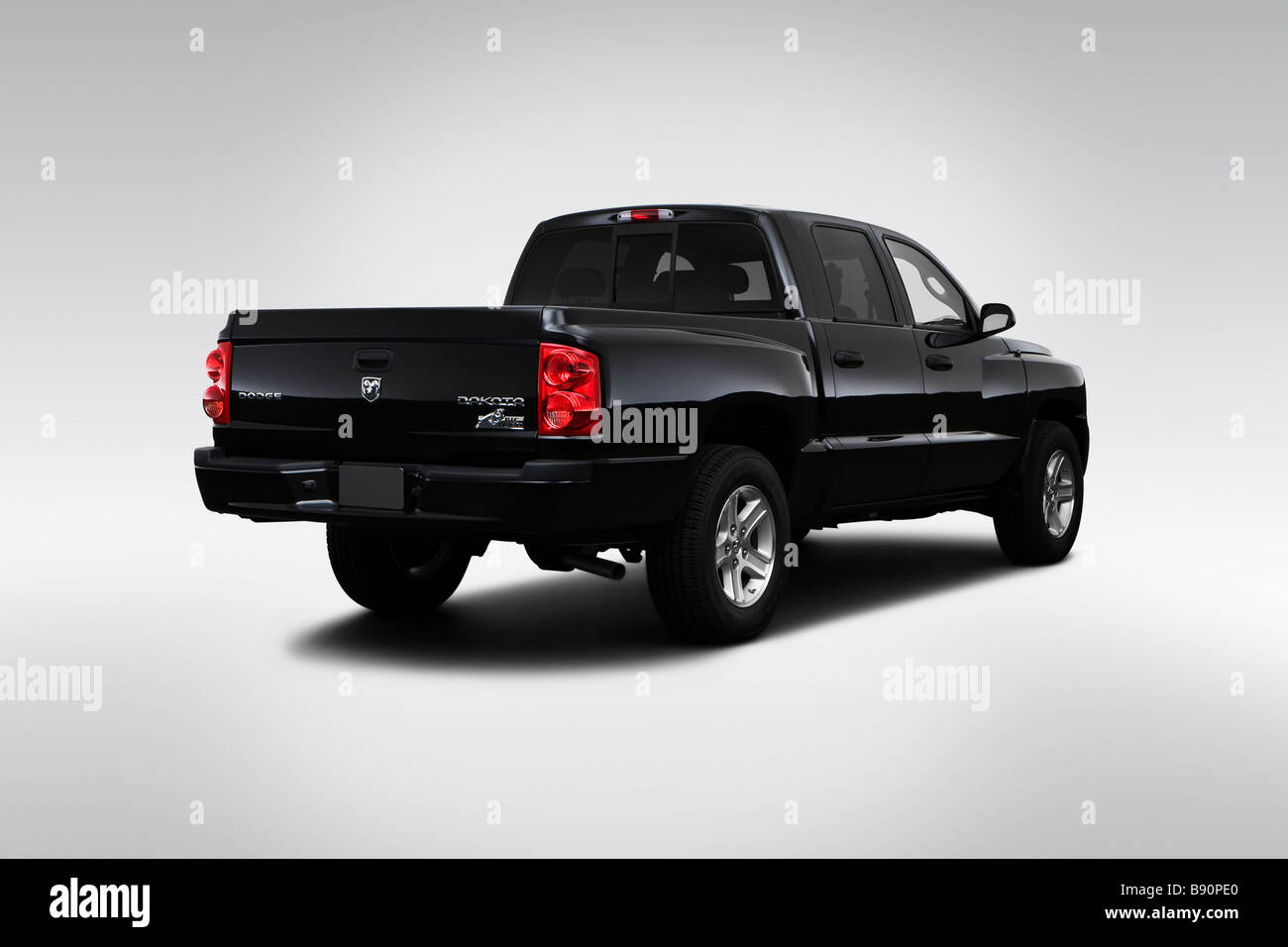 2009 Dodge Dakota Big Horn in nero - angolo posteriore vista Foto Stock