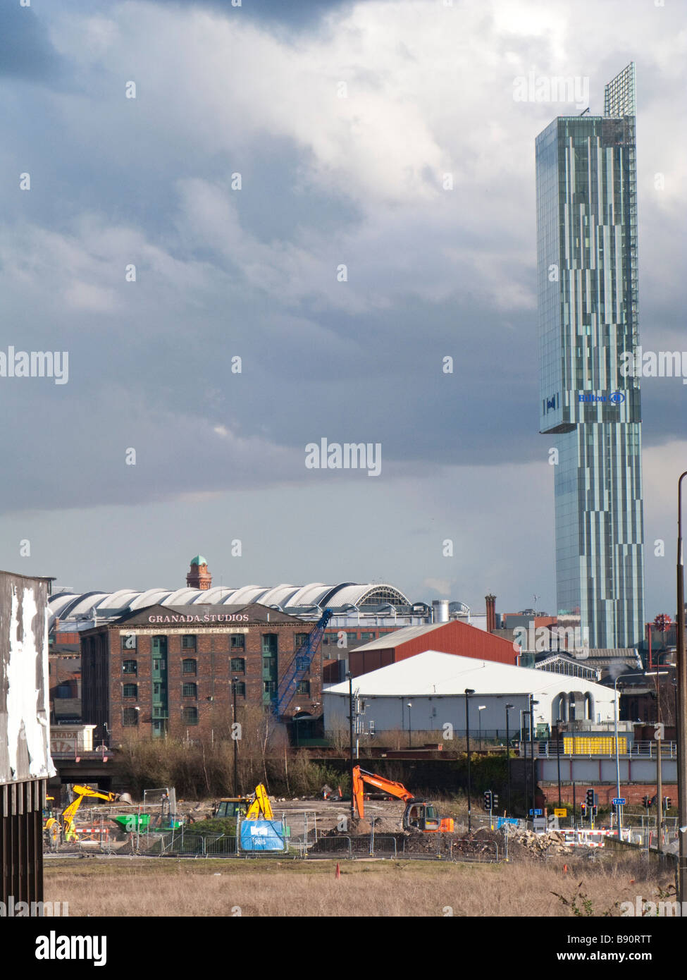 I siti di costruzione intorno a Manchester. Foto Stock