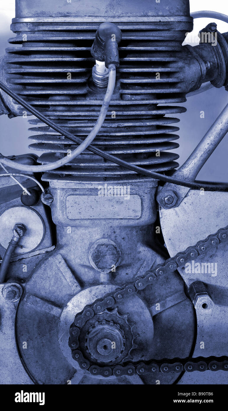 Close up del motore del motociclo Foto Stock
