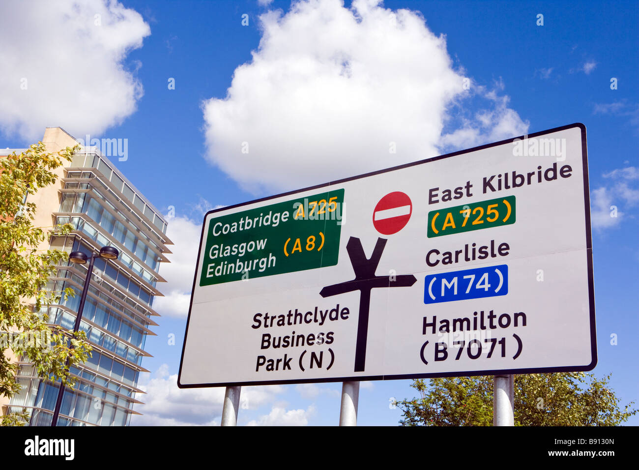 Affari e Ufficio di trasporto e della rete stradale SIGN IN SCOZIA CENTRALE Foto Stock