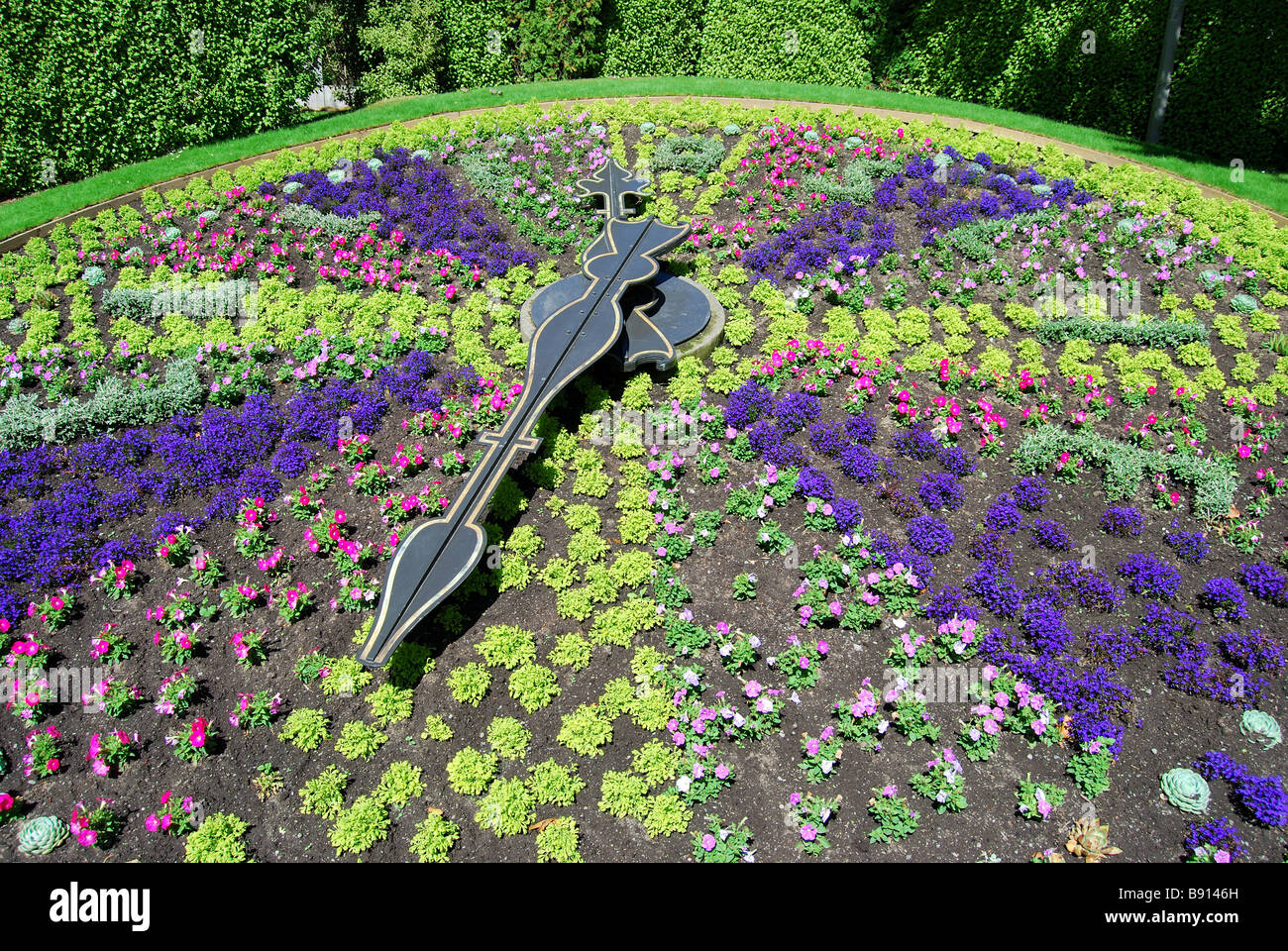 Orologio floreale, Victoria Square, Christchurch, Canterbury, Isola del Sud, Nuova Zelanda Foto Stock