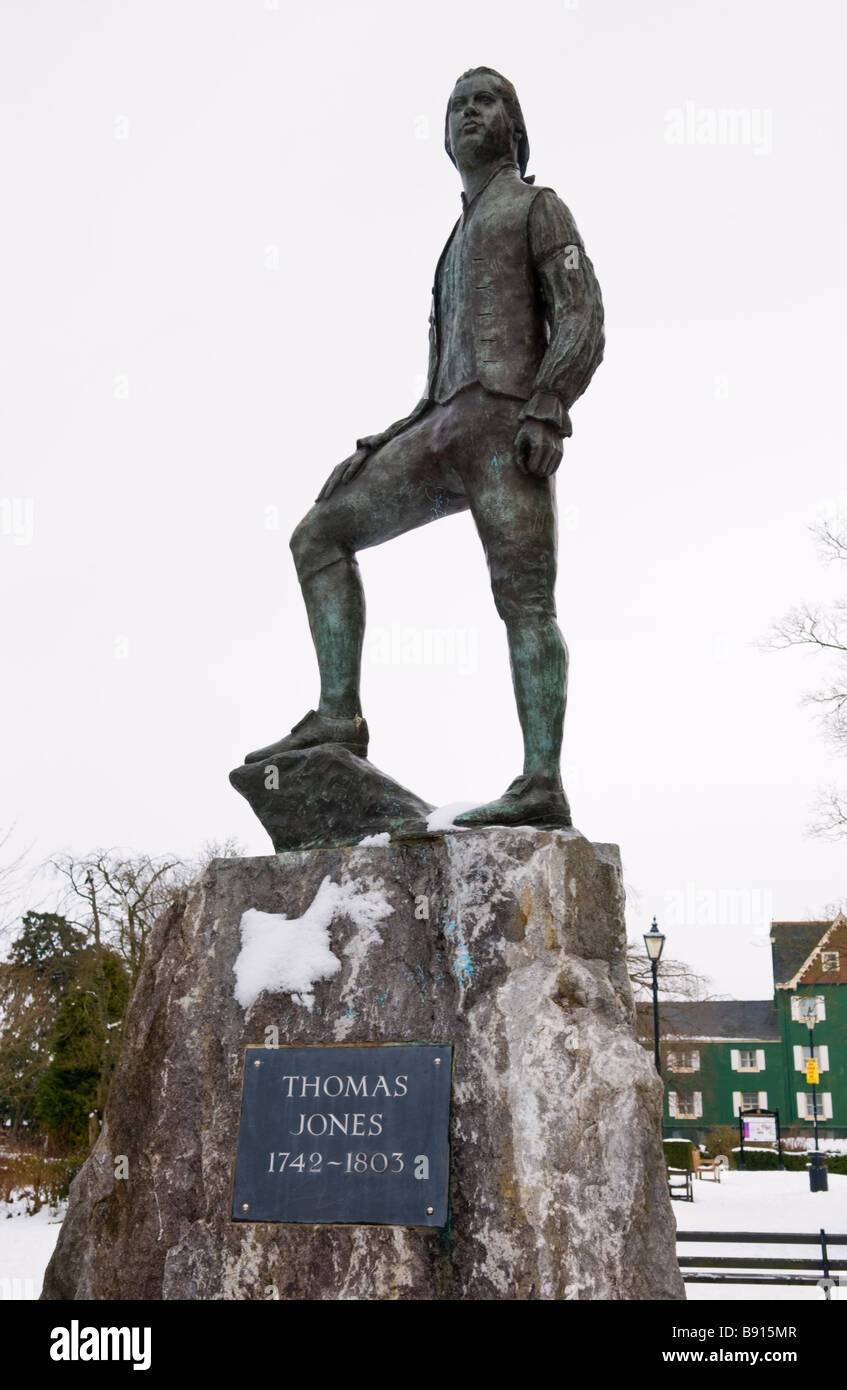 Statua di artista Thomas Jones 1742-1803 in Temple Gardens Llandrindod Wells Powys Mid Wales UK Foto Stock