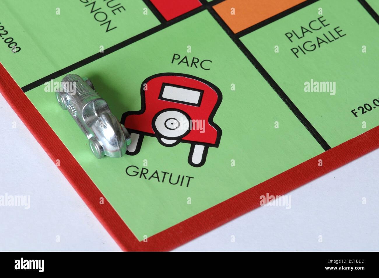 Monopolio francese bordo, Parcheggio gratuito Foto Stock
