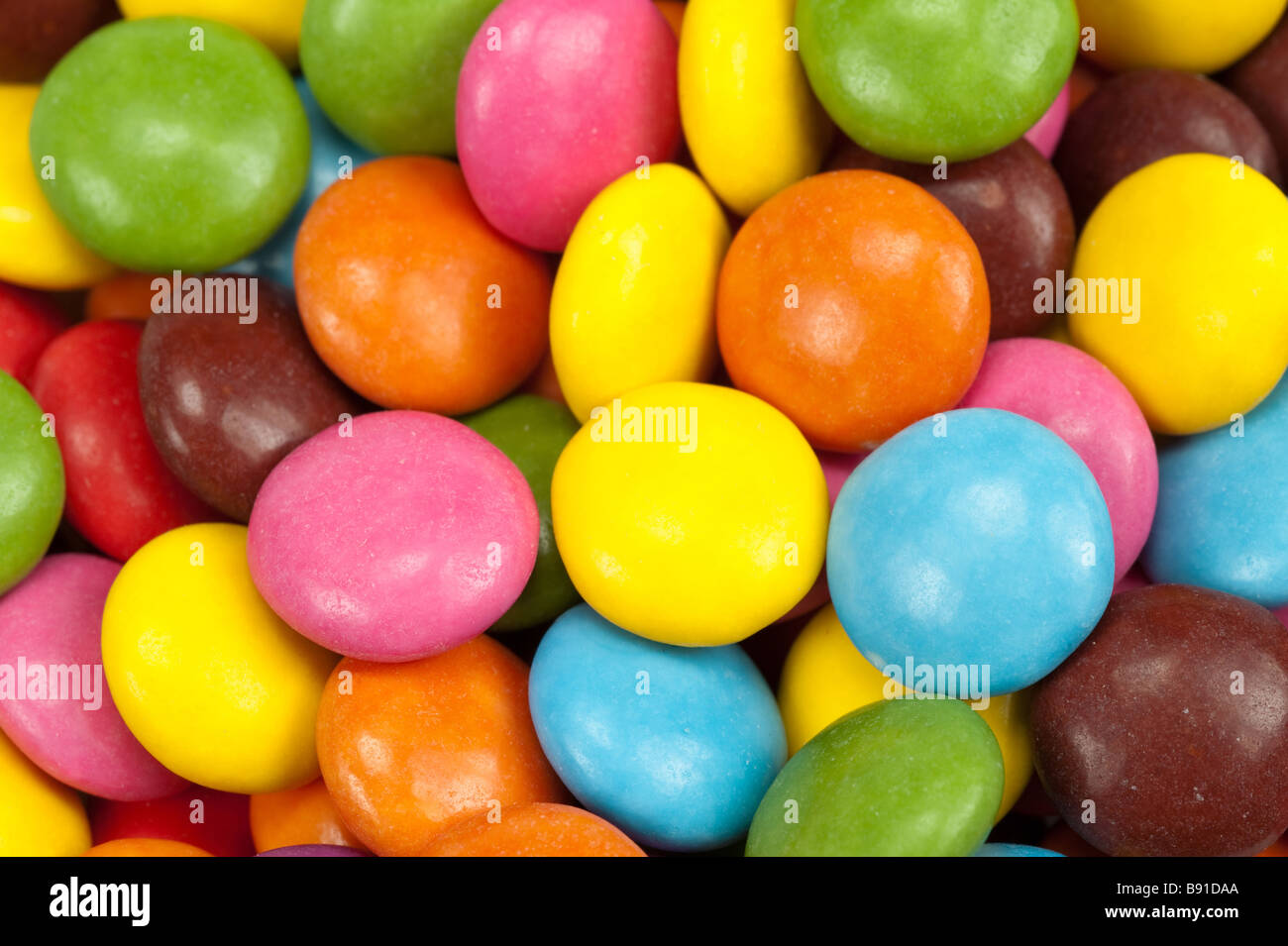 Close up di caramelle colorate Foto Stock