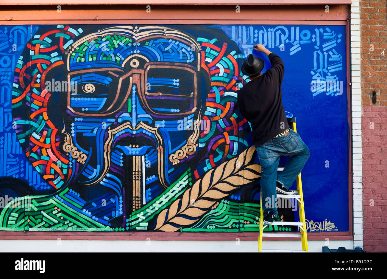 La pittura di un murale di Venice Beach Los Angeles County in California negli Stati Uniti d'America Foto Stock