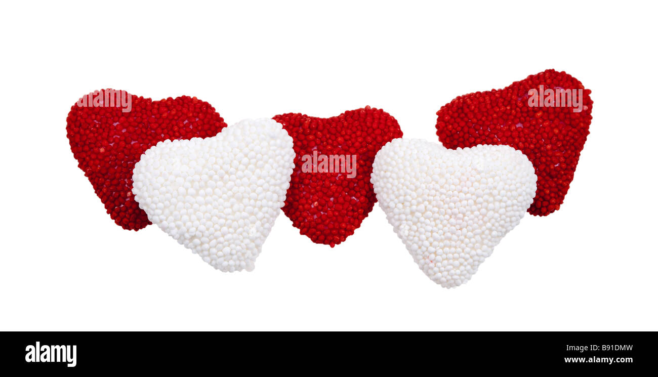 Valentine s cuori candy isolato su uno sfondo bianco Foto Stock
