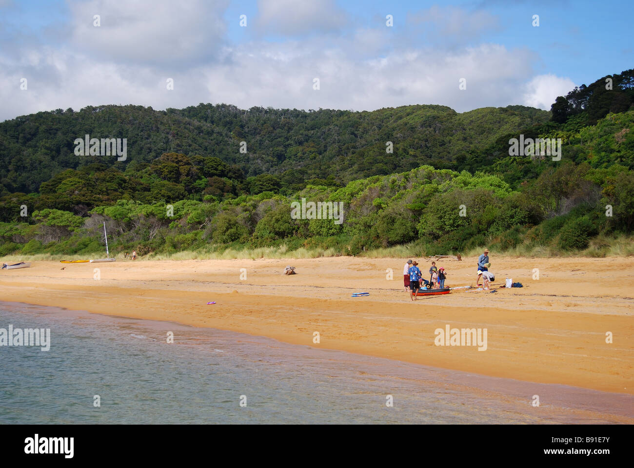 Totaranui Beach, il Parco Nazionale Abel Tasman, Tasmania, Isola del Sud, Nuova Zelanda Foto Stock
