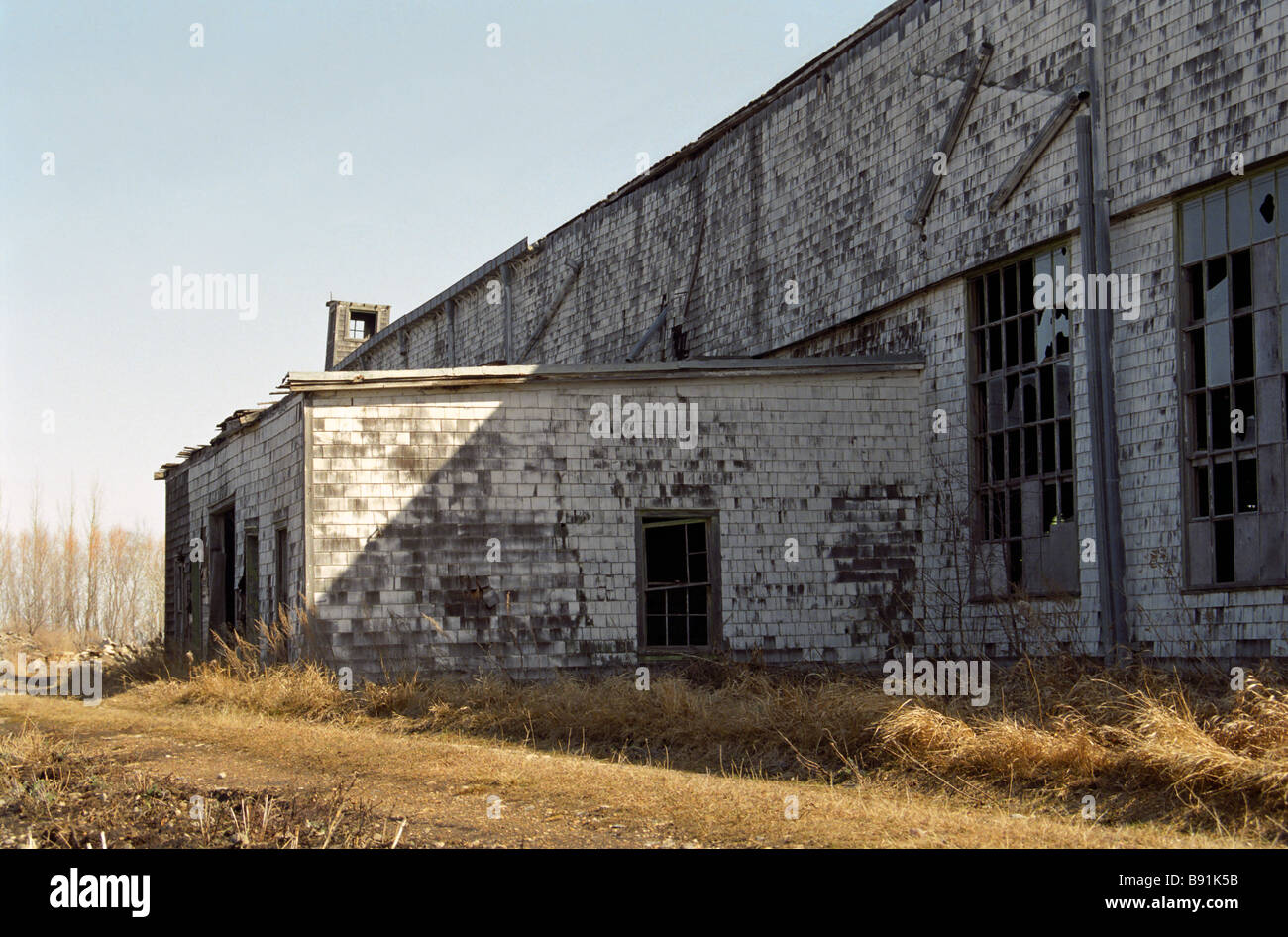 Aeroplano appendiabiti nello storico WWII Canadian Airforce base vicino al McDonald, Manitoba Foto Stock