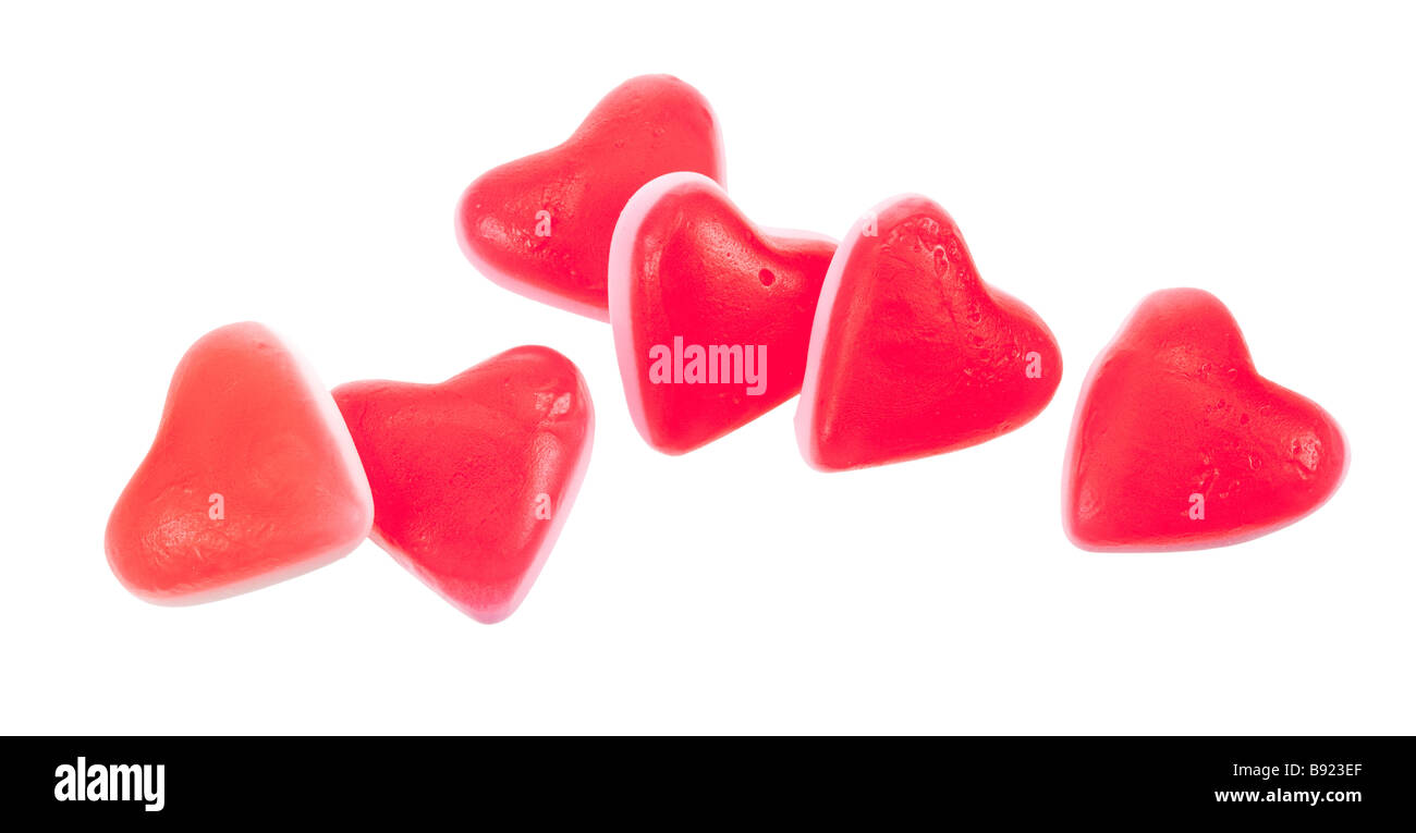 Cuori di san valentino candy isolato su uno sfondo bianco Foto Stock