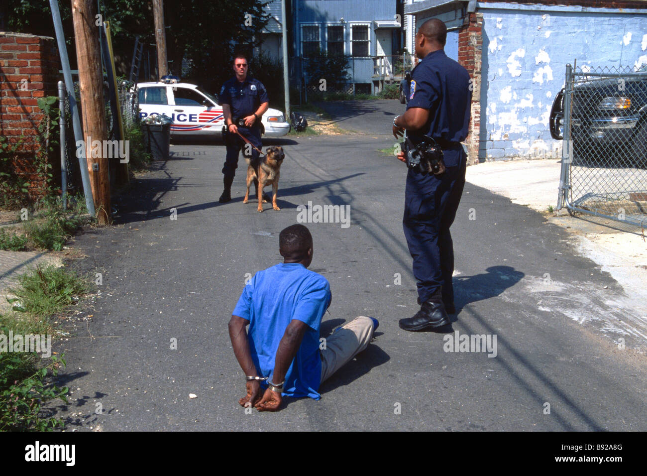 Prigioniero in manette Washington DC USA Foto Stock