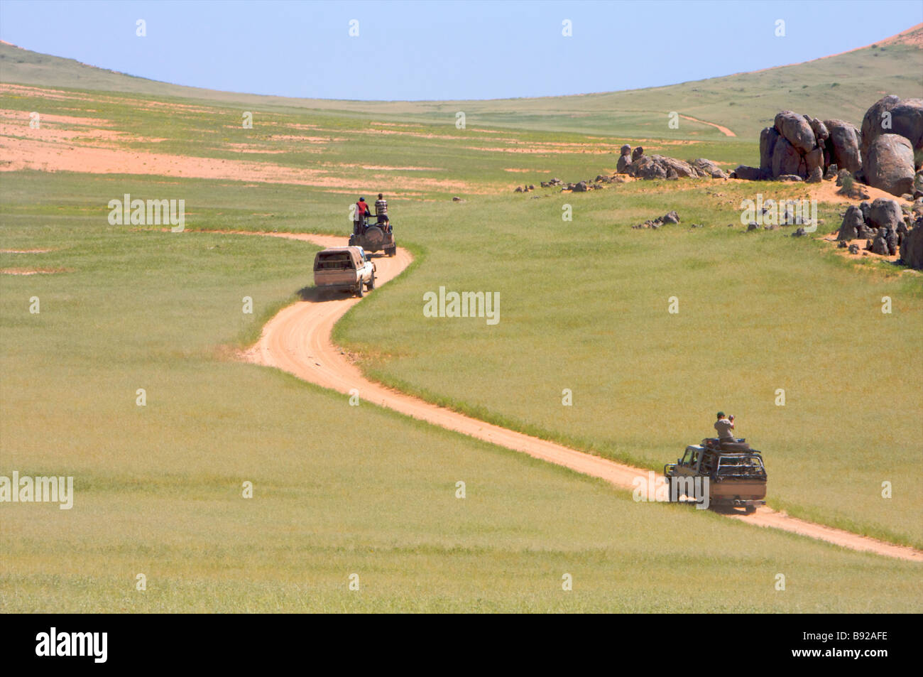 4x4 di guida su strada nel deserto vicino a Hartmanns Mountain Northern Kaokoland Namibia Foto Stock