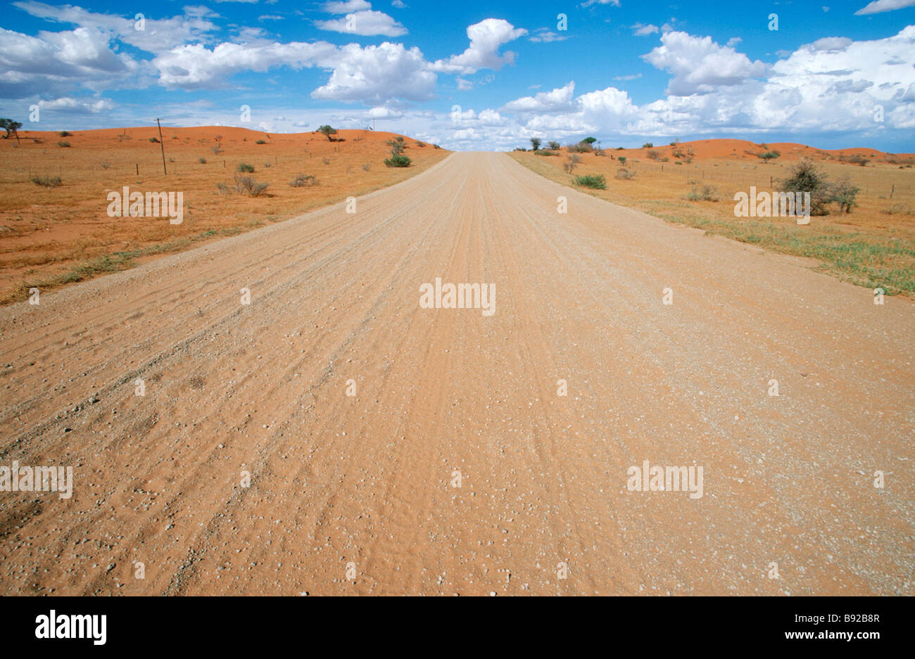 Strada sterrata attraverso il Deserto Namibiano quartiere Kalkrand Namibia Foto Stock