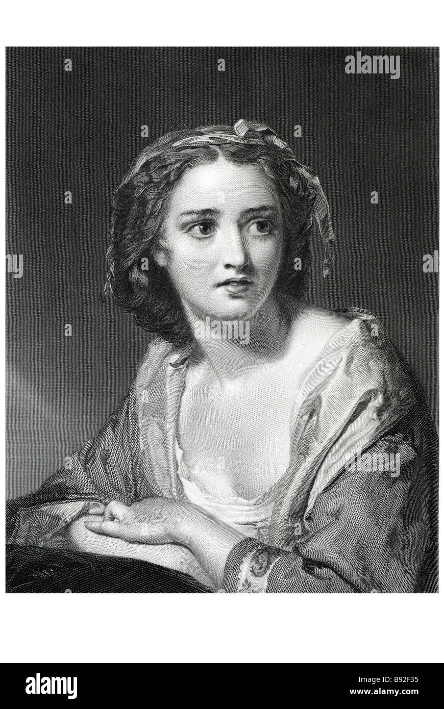 Sospeso Alexander Johnston ragazza periodo possing abito da 'Herbert. Bourne, scolpire.' ptd da Gebbie & Barrie Foto Stock