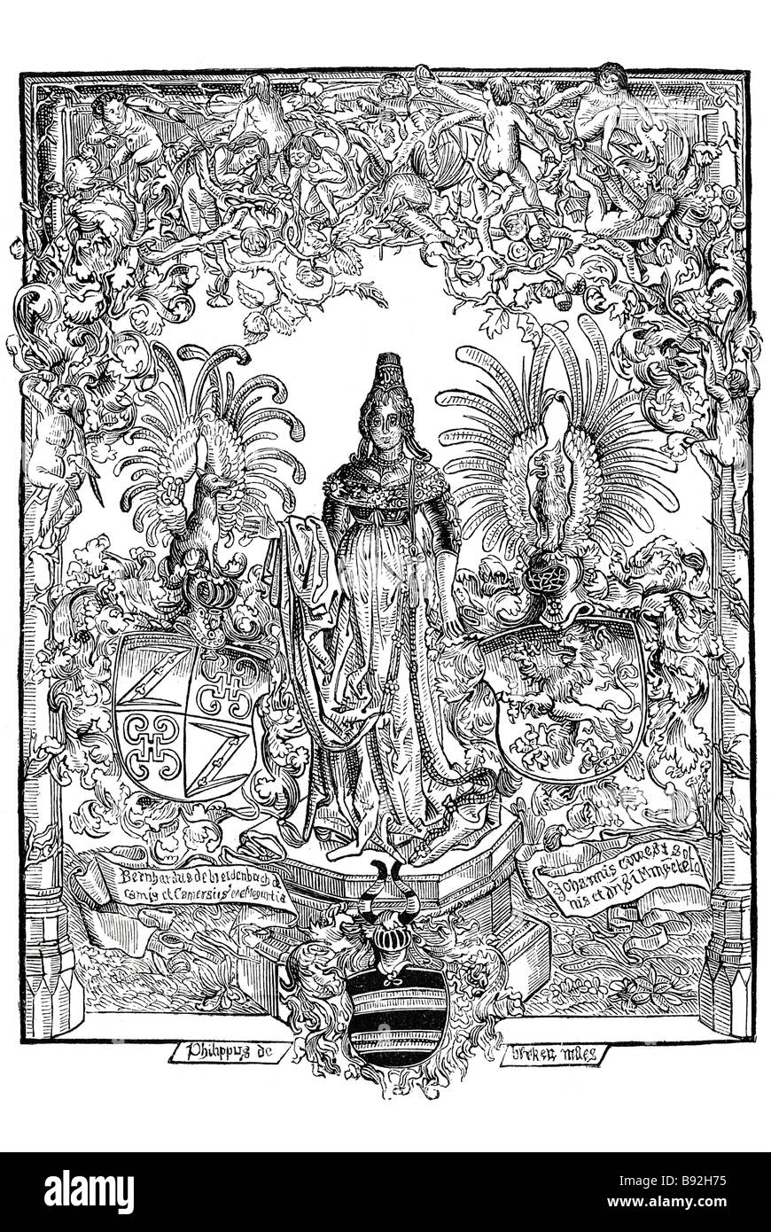 St.catherine santuario sul Monte Sinai breydenbach bracci Giovanni conte di solms signore mintzenberg philip de bicken cavaliere SANTO SEPOLCRO Foto Stock