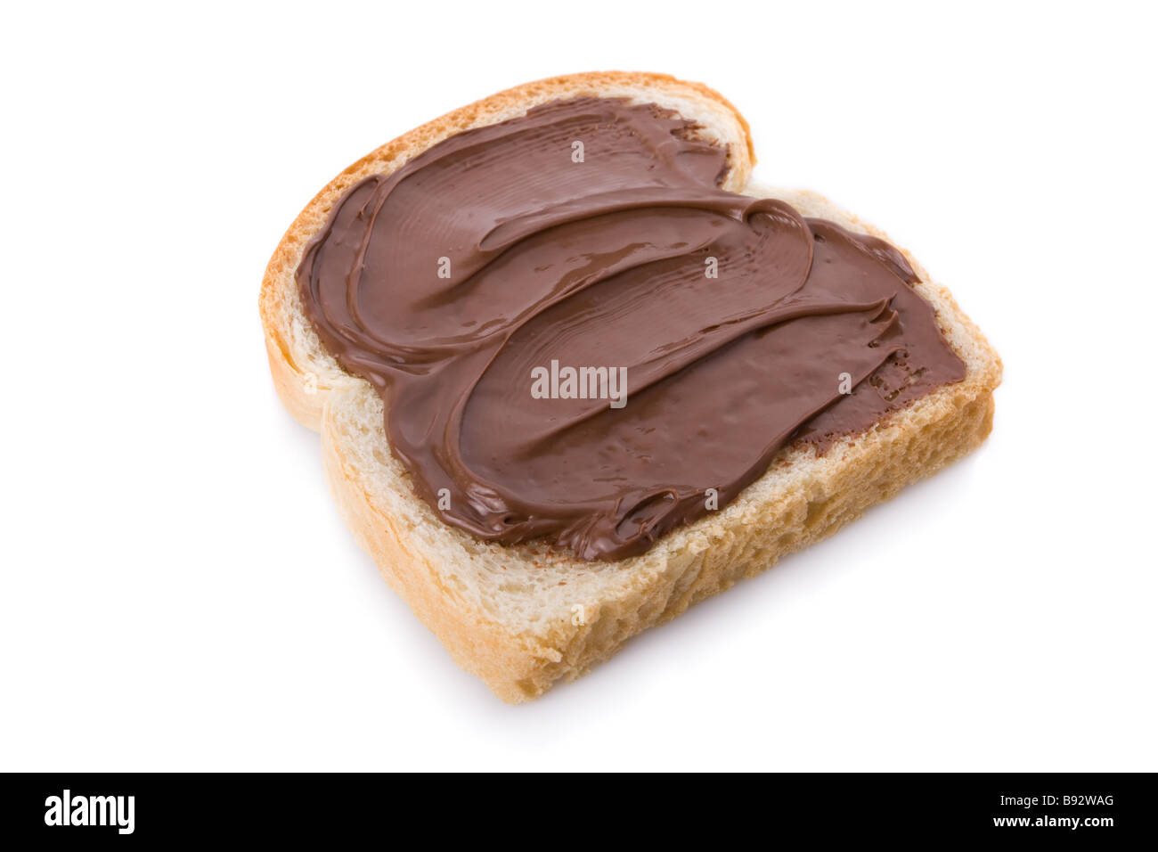 Nocciola e Cioccolato da spalmare su una fetta di pane Foto Stock
