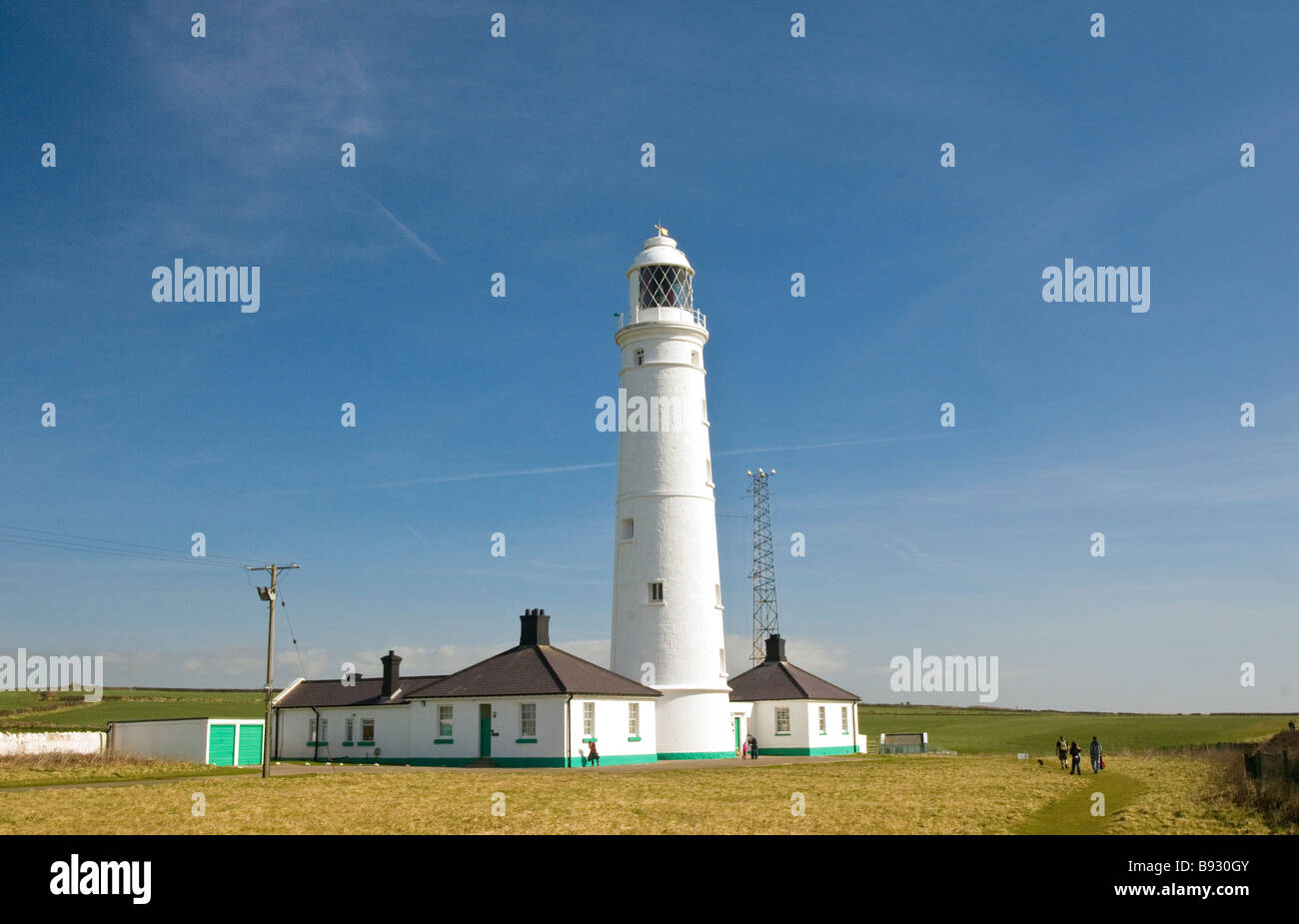 Il faro funzionante a Nash Point sulla Glamorgan Heritage Coast South Wales in una giornata di sole Foto Stock