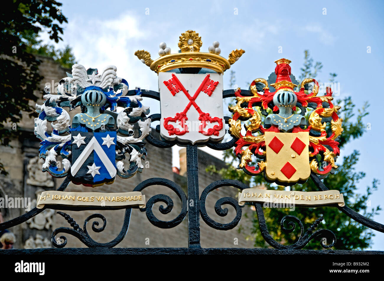 Leiden chiavi città Paesi Bassi Olanda il castello Burcht olandese Foto Stock