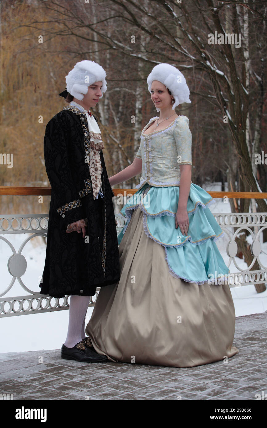 Russian fashion show dal Classicismo epoca fine del XVIII secolo Foto Stock
