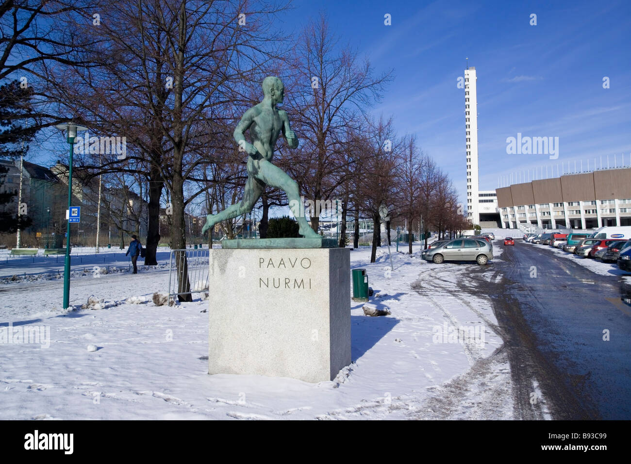 Statua di Paavo Nurmi in Helsinki Finlandia Foto Stock