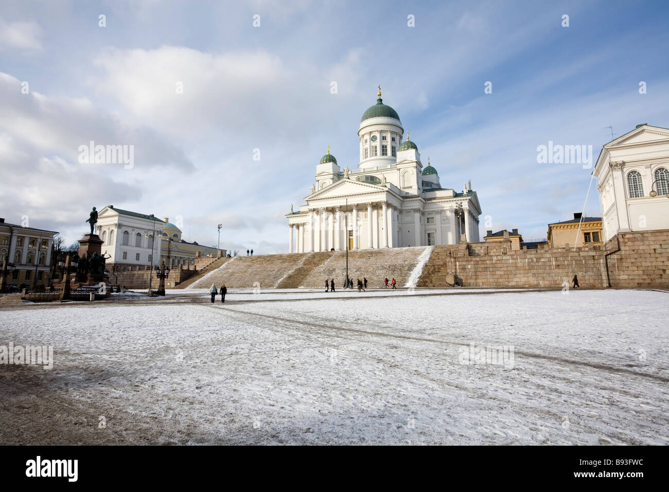 Senaatintori in inverno a Helsinki Finlandia Foto Stock