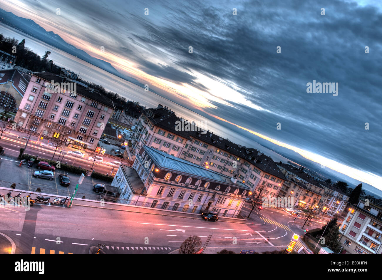 Città di Losanna in HDR Foto Stock