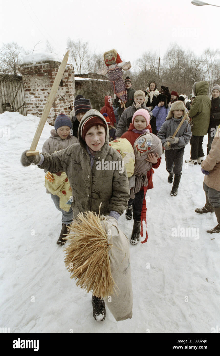 Mardi Gras festeggiamenti nella Regione di Vologda Foto Stock