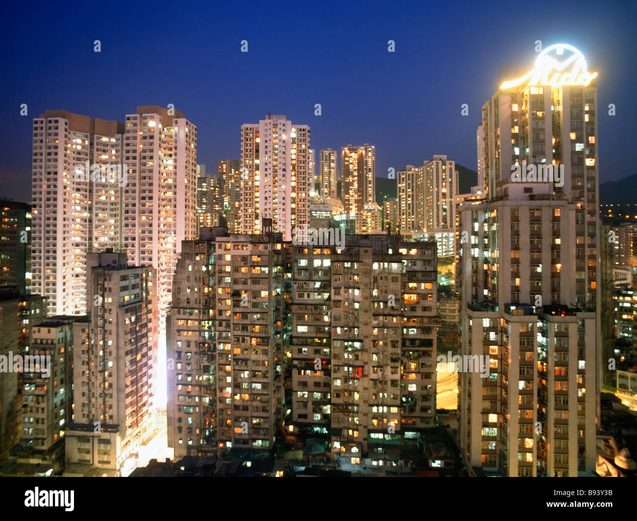 Alto edificio in alloggiamento Causway Bay Hong Kong Foto Stock