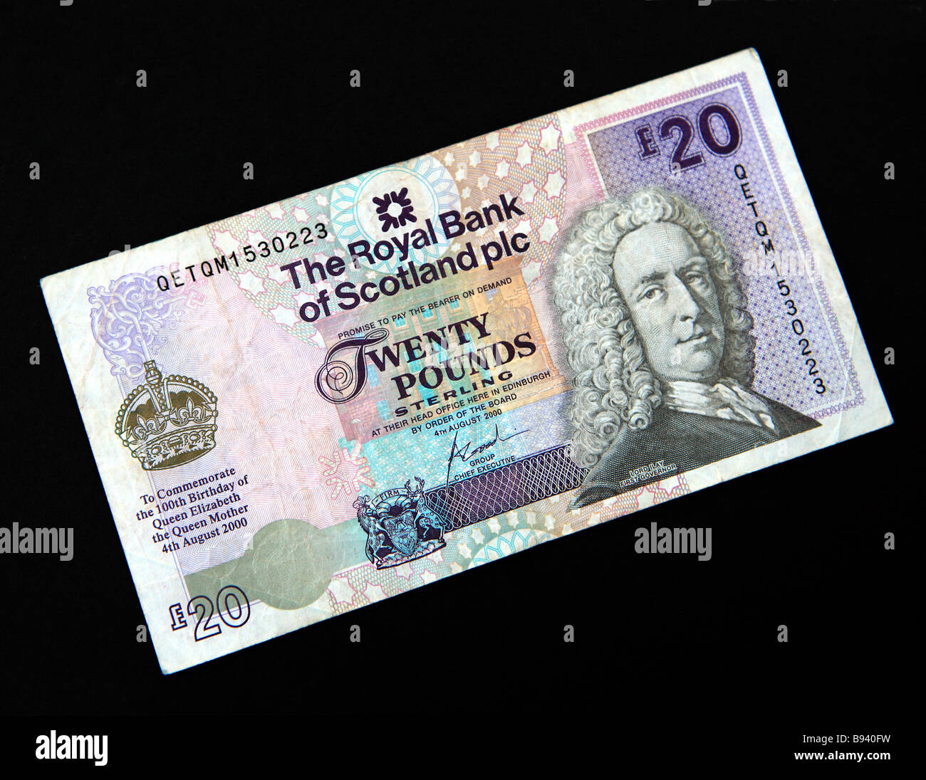 banconota da £20 Foto Stock