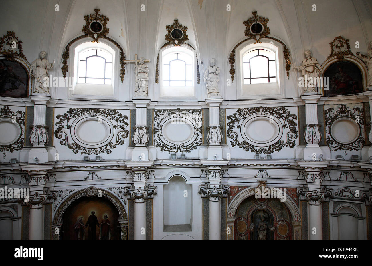 Interni o di stile rococò chiesa ed ex convento di Santa Chiara a Noto in Sicilia Foto Stock