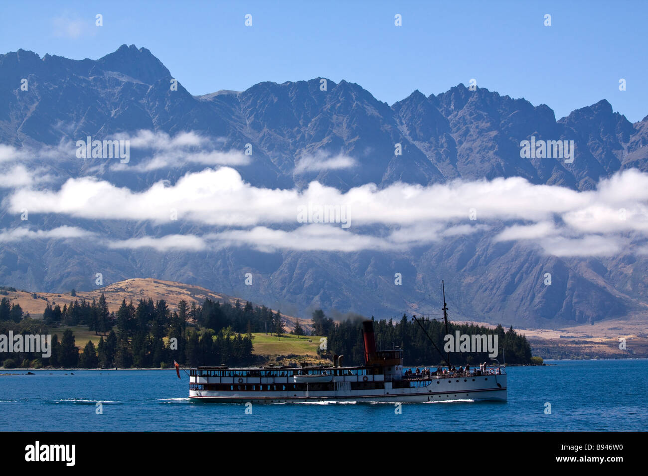 SS Earnslaw sul lago Wakatipu Queenstown Nuova Zelanda Foto Stock