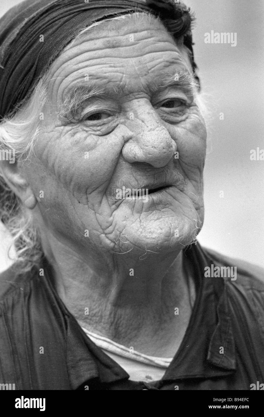 Il più anziano residente della città Kafan invecchiato 92 Foto Stock