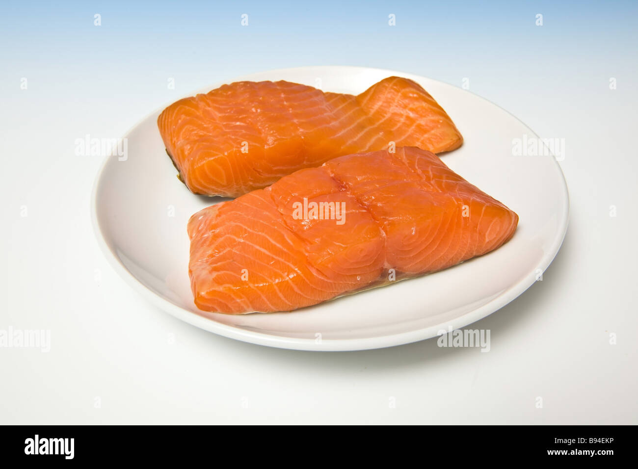 Salmone affumicato pezzi Foto Stock