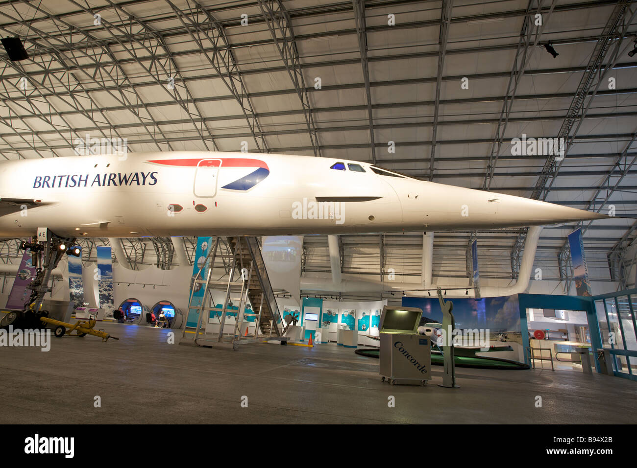 Concorde G-BOAE a Barbados Concorde esperienza, "l'Aeroporto Internazionale Grantley Adams' Foto Stock