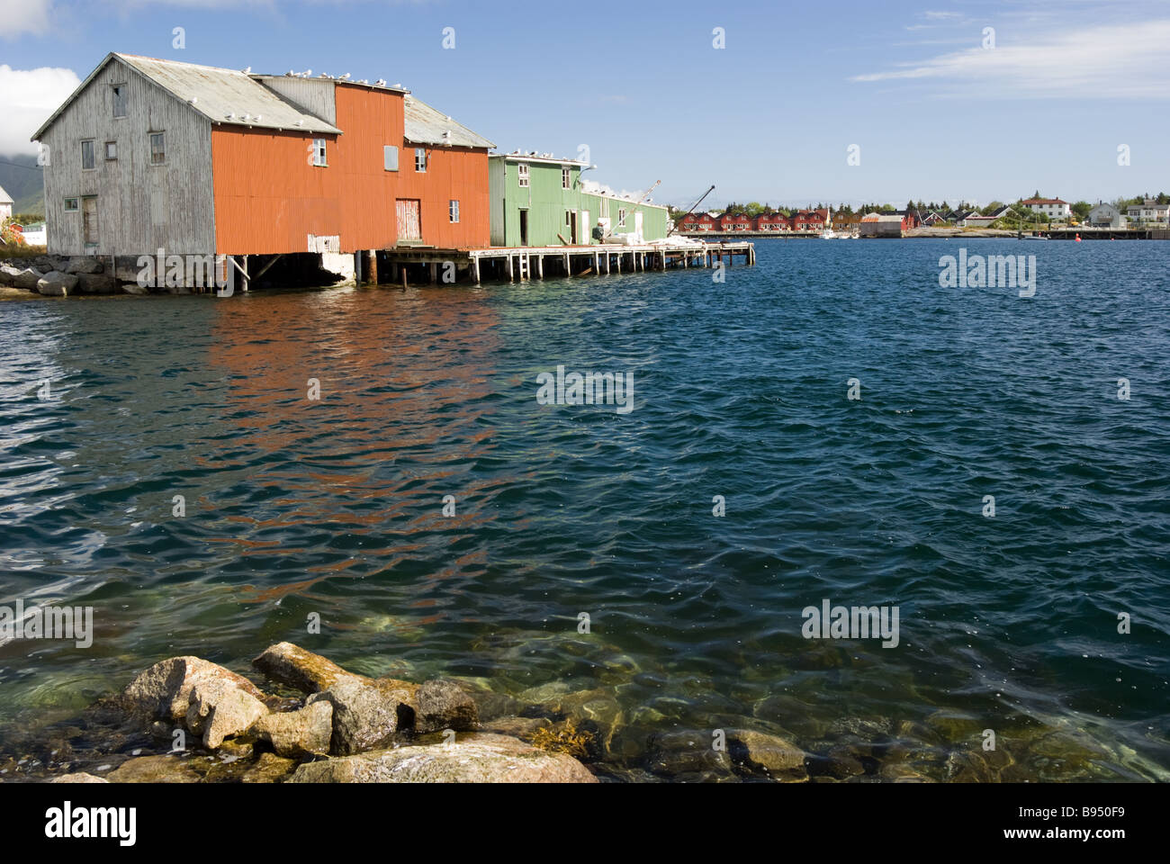 Porto di Ballstad, Vestvågøy, Lofoten, Nordland, Norvegia, Scandinavia, Europa Foto Stock