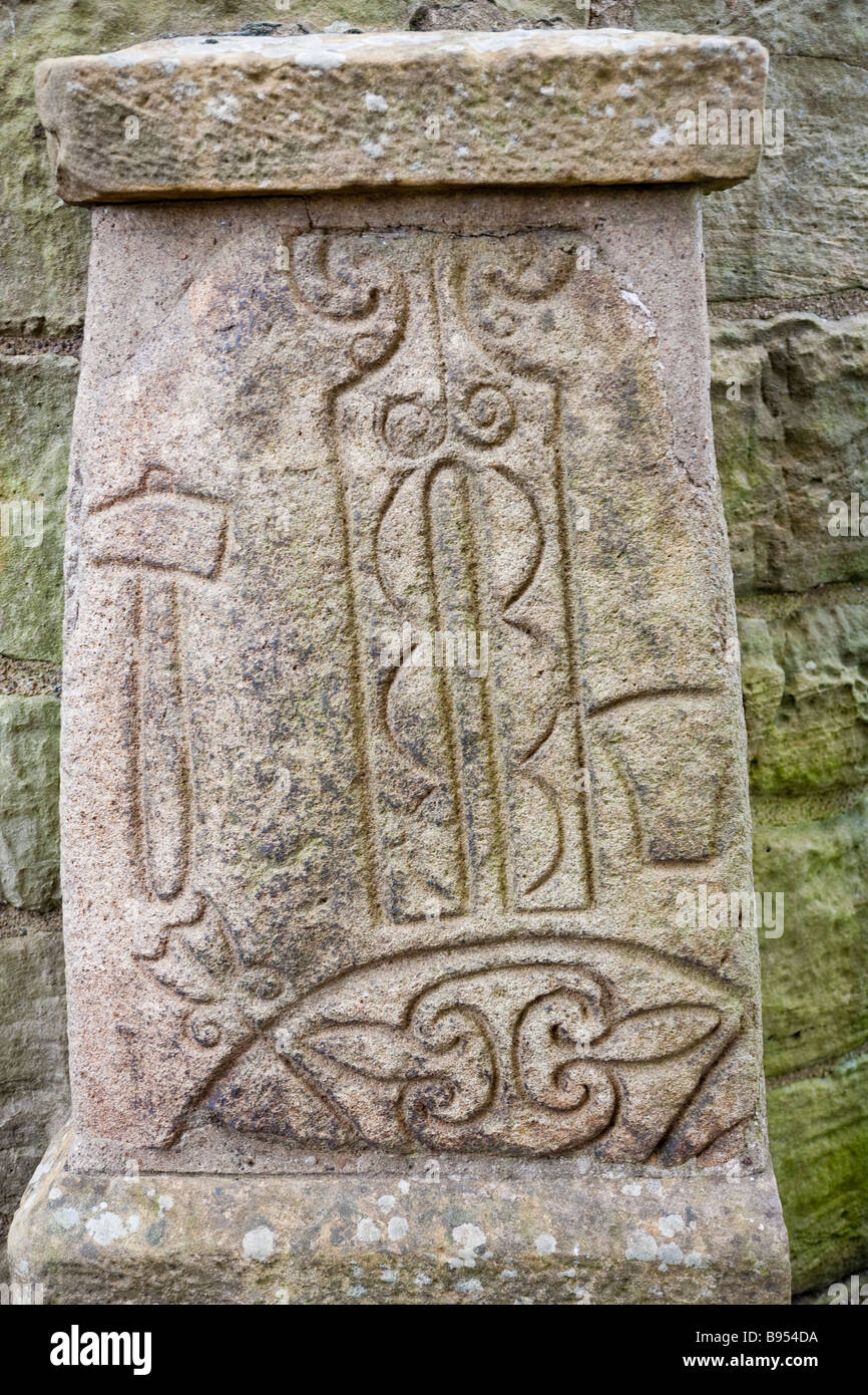 Simbolo Pictish Pietra, Abernethy, Scozia Foto Stock