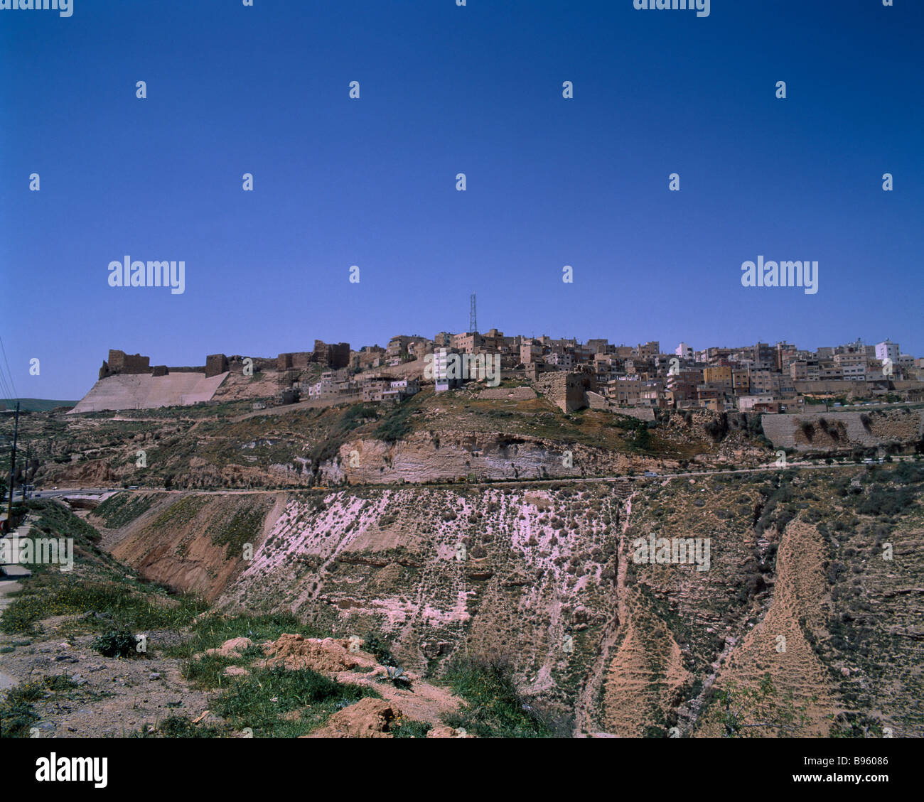 La Giordania Medio Oriente Karak Karak borgo e castello Al-Urdunn Foto Stock