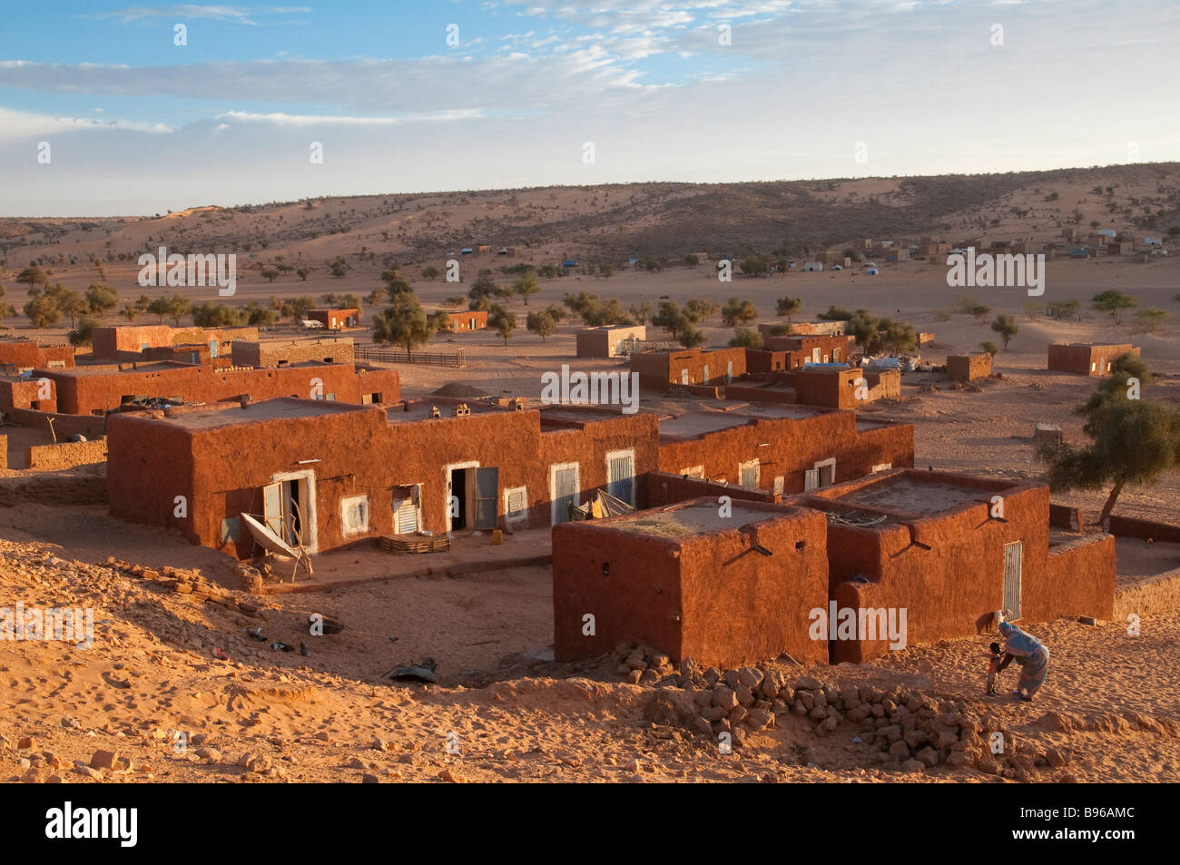 Africa occidentale Mauritania estremo sud-orientale Oualata città deserto Foto Stock
