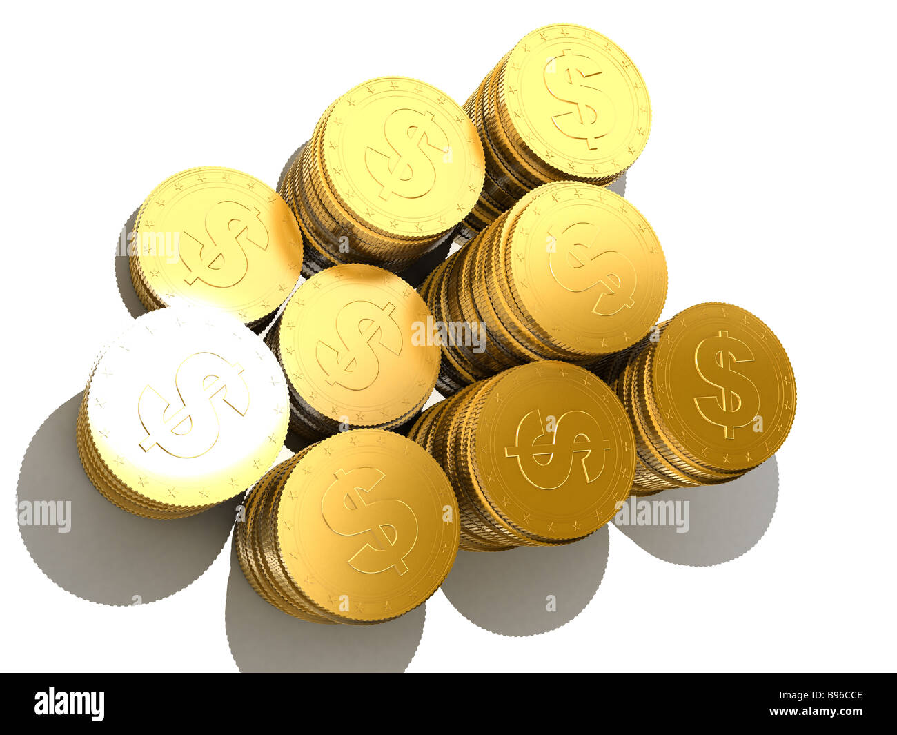 monete d'oro Foto Stock