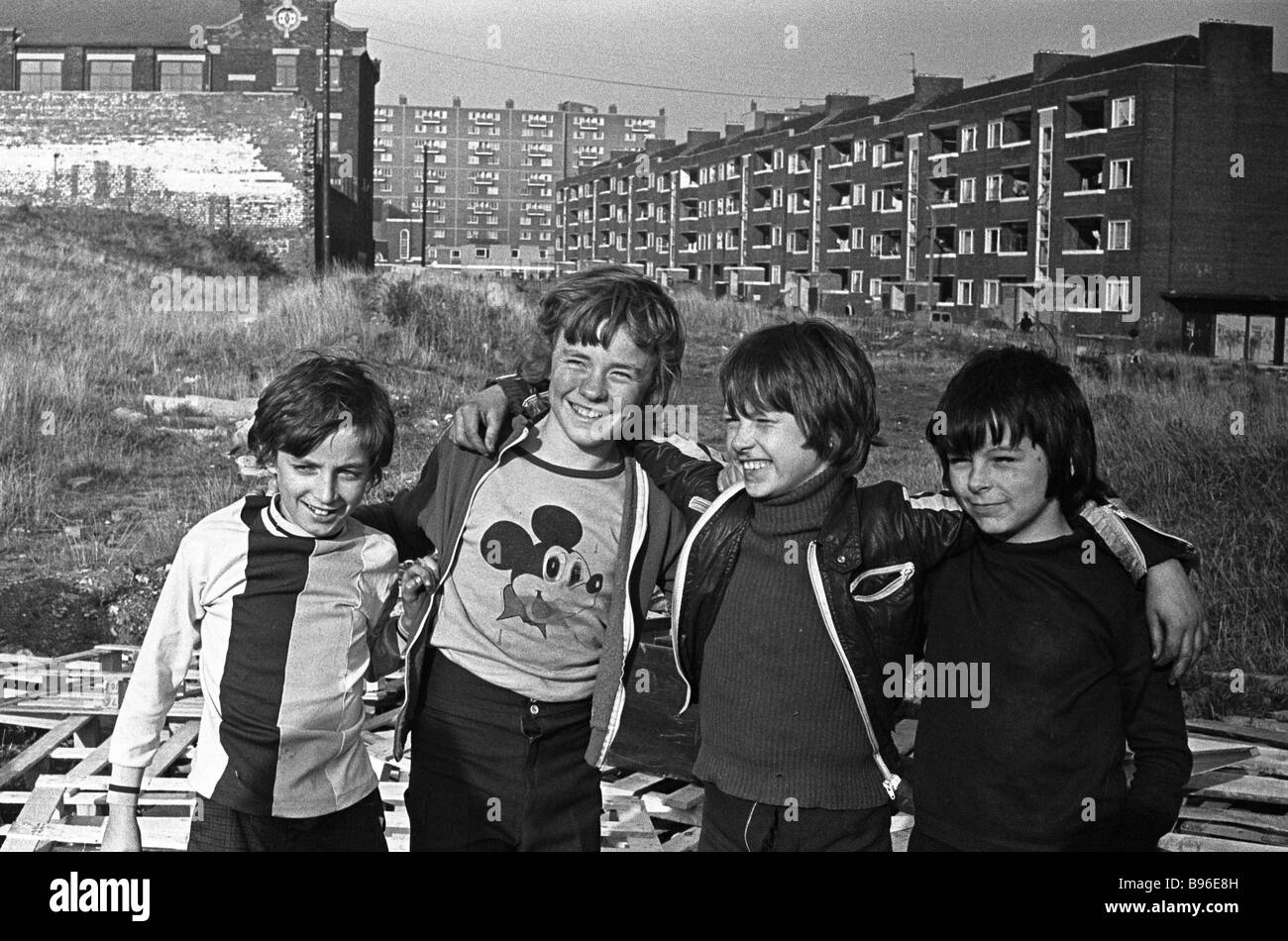 Salford lads, 1978, Regent Road, Salford, Regno Unito Foto Stock