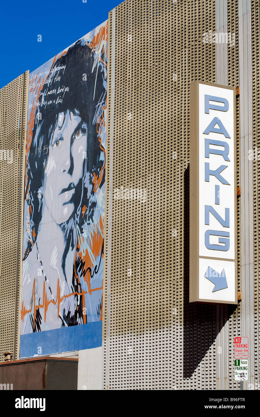 Gli Stati Uniti, California, Los Angeles, Hollywood, con parcheggio di fronte il cantante Jim Morrison delle porte Foto Stock